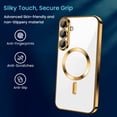 thumbnail image 3 of Entronix Magnetic Clear Case Compatible with Galaxy S26 Plus, Flexible TPU Cover and Built-in Camera Lens Protector, Gold, 3 of 6