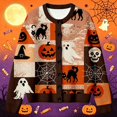 thumbnail image 2 of EliteGoogv Women's Halloween Graphic Cardigan Button Down Long Sleeve Knit Sweater Loose Fit Casual Fall Winter Outwear,XXXXXL, 2 of 5