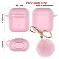 thumbnail image 3 of Njjex Case Skin for Airpods 1 & 2 & Pro, Silicone Charging Case Cute Cover with Golden Keychain + Soft Fur Ball for airpods 1st & 2nd & 3rd -Pink, 3 of 7