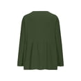 thumbnail image 5 of Women V Neck Long Sleeve Button Down Shirt Loose Casual Top,Green,S, 5 of 5