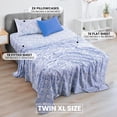 thumbnail image 2 of LUX Décor Paisley Twin XL Sheet Set, 4 PC Soft Microfiber Wrinkle Free Sheets - Luxurious Printed Bed Sheets Includes Flat Sheet, Fitted Sheet with Deep Pockets, & 2 Pillowcases – White Blue, 2 of 7