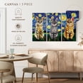 thumbnail image 5 of Elephant Stock Cats Starry Night Wall Art - Horizontal Multi Panel Canvas - Living Room Wall Decor - Animal Multi Panel - Yellow And Blue Decor - 65" x 42", 5 of 8