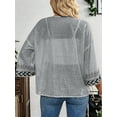 thumbnail image 5 of Women'S 3/4 Sleeve Boho Cardigan Geo Printed Open Front Jackets Outerwear Light Gray L, 5 of 7