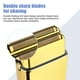 thumbnail image 2 of Afeitadora de láminas HIENA PRO para hombre, recortadora de láminas eléctrica doble, afeitadora eléctrica profesional, afeitadora apurada, inalámbrica, recargable con USB, dorada, 2 of 5