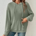 thumbnail image 5 of Kadahis Womens Long Sleeve Solid Color Knitted Sweaters Casual Solid Color Hoodies Sweater Tops Pullover, 5 of 5
