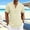 Beige, variant on Summer Mens Shirts Linen Trendy Men Casual Solid Short Sleeve Stand-up Collar Button Shirt Tops Pink 2X