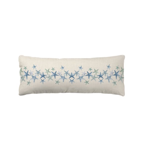 Blue Teal Coastal Body Pillow Cover 20 x 60 Inch Decorative Pillow Cover Summer Beach Starfish Vintage Lumbar Pillowcase Seasonal Rectangle Cushion Case for Couch Sofa Bed Living Room
