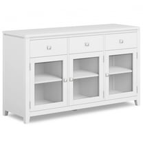 Simpli Home Cosmopolitan SOLID WOOD and Pine 54 inch x 17 inch Rectangle Contemporary Sideboard Buffet in White