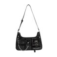 thumbnail image 1 of Bolso de Hombro Fernando Monedero Retro Informal Y2K Negra elegante con cremallera cuero PU, 1 of 8