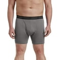 thumbnail image 2 of Harbor Bay by DXL Men's Big and Tall Tech Stretch Solid Boxer Briefs, Grey Pinstripe, 6XL, Each, 2 of 7