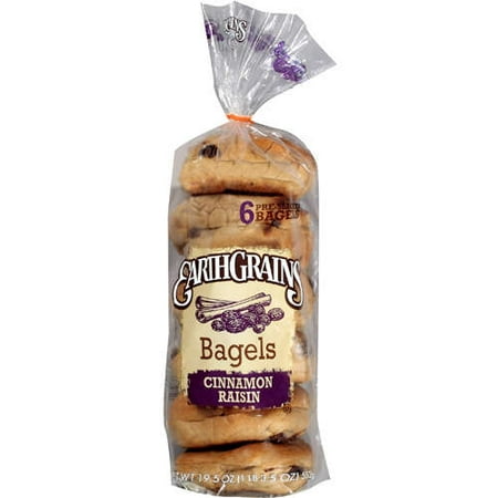 Hillshire Brands EarthGrains Cinnamon Raisin Bagels, 6 ea