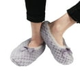 thumbnail image 2 of BambooMN Women's Warm Soft Touch Home Slippers with Non-Slip Grips - Light Grey Lavender - Small - 1 Pair, 2 of 6