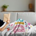 thumbnail image 3 of Diane Soft Flannel Fleece Throw Blanket, Arrangement of Letters Baby Girl Name with Geometric Shapes Circles Rhombuses, Cozy Plush for Indoor and Outdoor Use, 60" x 80", Multicolor, by Ambesonne, 3 of 5
