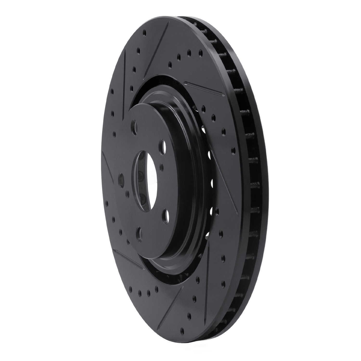 Dynamic Friction Company 633-76138L DFC Brake Rotor - Drilled And Slotted - Black