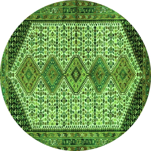 Ahgly Company Indoor Round Persian Green Traditional Area Rugs, 6' Round