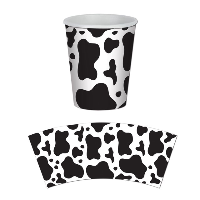 Vasos para bebidas con estampado de vaca The Beistle Company paquete de 12 9 onzas papel frío y caliente
