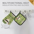 thumbnail image 4 of Yayeee Oven Mitts and Pot Holder Set of 4 Heat Resistant Kitchen Gloves Baking Hot Pad, Black Martini, 4 of 5