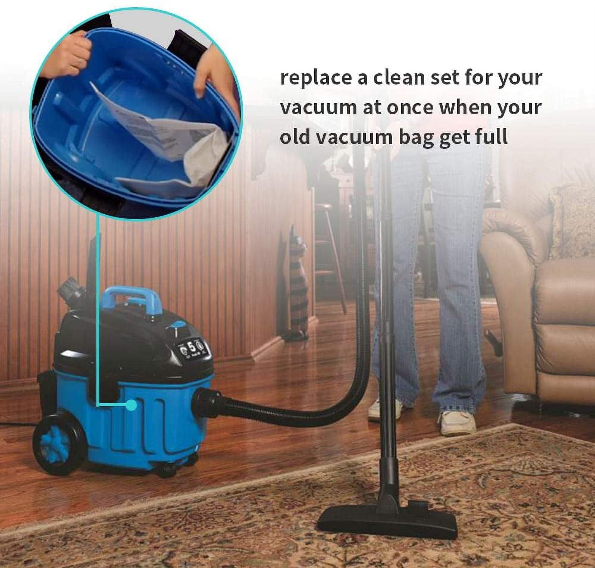 6-Pack Fit 4 Gallon Standard Dust Collection Bag,VDB45, Wet/Dry Vacuum Cleaners