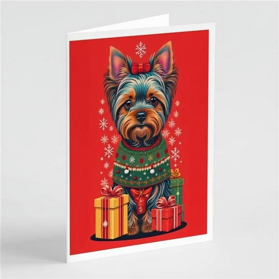 Yorkshire Terrier Holiday Christmas Greeting Cards Pack of 8 7 in x 5 in
