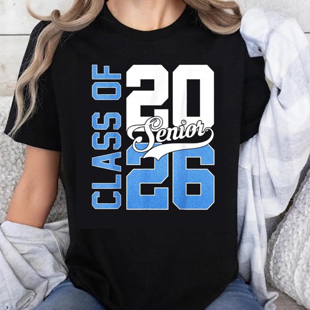 Playera de Mujer 100% Algodón para Graduación Clase 2026, Unisex Negra - Regalo para Graduados de Preparatoria y Universidad