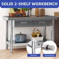 thumbnail image 4 of ModFusion 48" x 24" Stainless Steel Prep Table, 2 Storage Drawers, Paper Towel Rack, Utility Shelf, NSF-Certified Commercial Workstation, 4 of 10