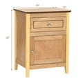 thumbnail image 2 of Costway 2PCS Nightstand Drawer Accent Side End Table Storage Cabinet Natural, 2 of 10