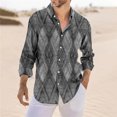 thumbnail image 3 of Nuevas camisas de manga larga de moda para hombres y mujeres 2024, camisetas de vacaciones con estampado a cuadros de estilo bohemio, ropa de mujer, blusa de calle con solapa, 3 of 5