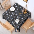 thumbnail image 2 of Black Cartoon Unicorn Flower Pattern Square Tablecloth,Waterproof Square Table Cover,Wipeable Spillproof Washable Table Cover for Home Kitchen Party Decor 42"X42"(107x107cm), 2 of 6