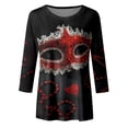 thumbnail image 4 of PMUYBHF T-Shirt Imprimé Joyeuses Fêtes Manches 3/4 Col Rond Blouse 2435 TTG, 4 of 5