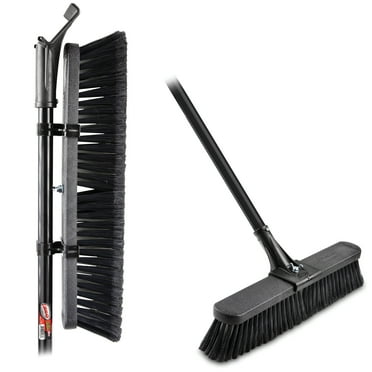 Libman Push Broom 18" Multi Surface Black/Red Steel Handle
