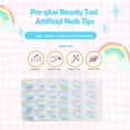 thumbnail image 4 of Vogacara 1 Juego de puntas de uñas artificiales, dibujos animados, patrón encantador, adorables uñas postizas, pegatinas cortas, decoraciones de Pinceles de maquillaje y herramientas PNT-16-07 Vogacara CE011465-07, 4 of 6