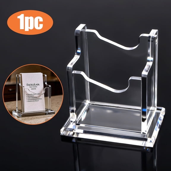 Acrylic Business Card Holder for Desk, TSV Vertical Clear Business Name Card Display Stand, Desk Accessory Business Name Card Organizer (Vertical, 1-Slot)