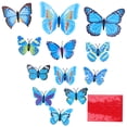thumbnail image 1 of 12 pegatinas de mariposa pegatinas de pared tridimensionales decoración de pared de salón azul, 1 of 5