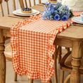 thumbnail image 1 of Long Fabric Table Runner with Ruffled Edge for Coffee, Dining, TV Cabinet Decor, Multiple Colors, 35x10cm, 1 of 8
