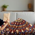 thumbnail image 3 of Mandala Soft Flannel Fleece Throw Blanket, Oriental Filigree Tile Inspired Ornament Ethnic Print, Cozy Plush for Indoor and Outdoor Use, 50" x 70", Lavender Burgundy, by Ambesonne, 3 of 5
