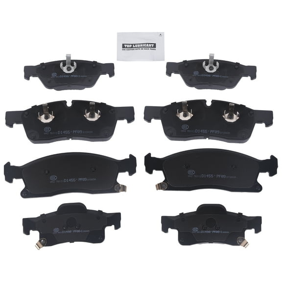 TOPAZ 8X Front Rear Ceramic Brake Pads For 2011-2021 Jeep Grand Cherokee Dodge Durango D1455   D1498
