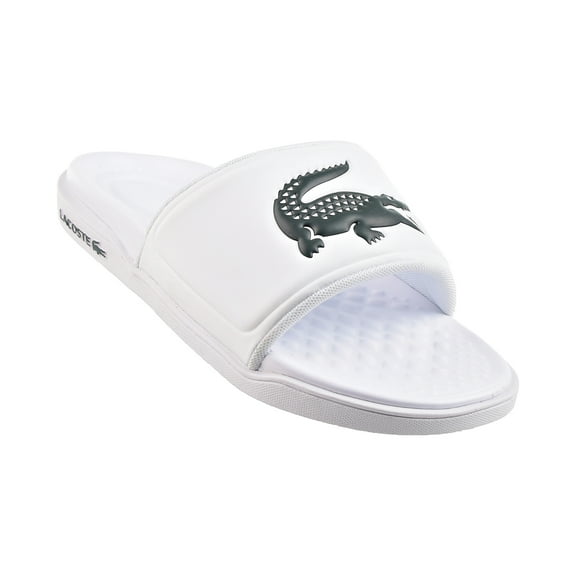 Lacoste Men's Croco 2.0 Slide Sandals, Black White,11 M US