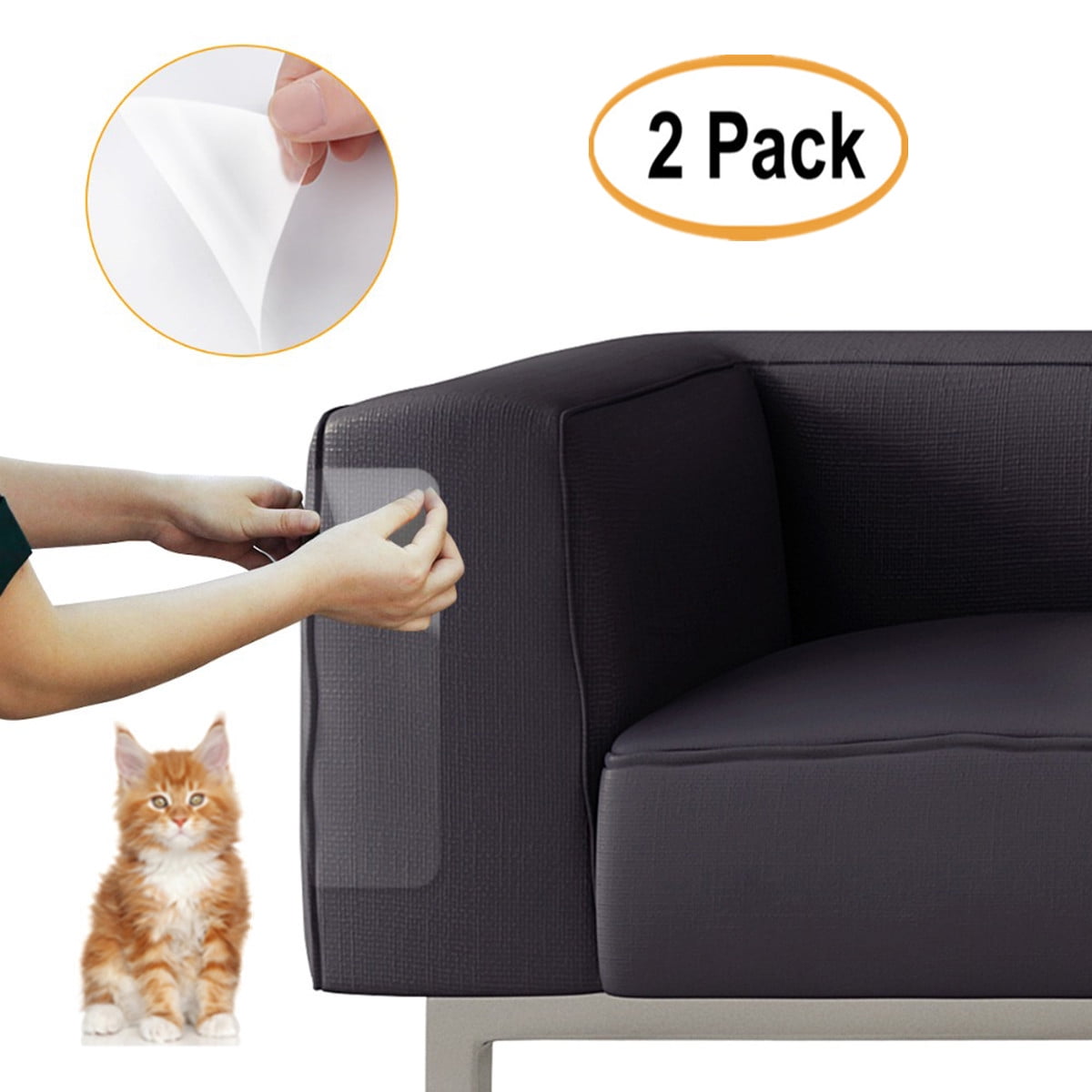 2pcs Clear Pet Couch Protector Guards For Protecting Your Furniture 2pcs Clear Pet Couch Protector Guards For Protecting Your Furniture Stops Scratching Cats Chair And Sofa Deter Corners Scratch Cover