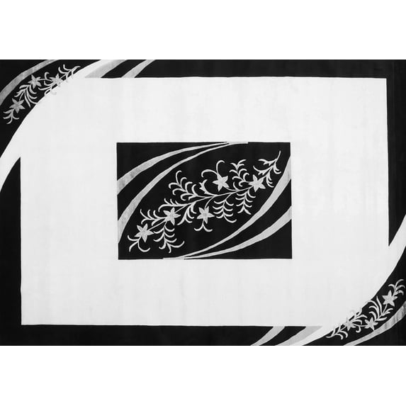 Ahgly Company Indoor Rectangle Abstract Gray Contemporary Area Rugs, 7' x 10'