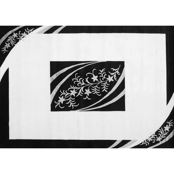 Ahgly Company Indoor Rectangle Abstract Gray Contemporary Area Rugs, 3' x 5'