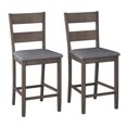 thumbnail image 4 of CorLiving Tuscany Elegant 5-Piece Washed Gray Counter Height Square Dining Table Set for 4 - Versatile Dining Room Table and Chairs - Counter Height, Pub Style Kitchen Table, 4 of 9
