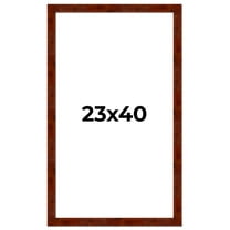 23x40 Walnut Brown Veneer Real Wood Picture Frame Width 1.75 inches | Interior Frame Depth 0.5