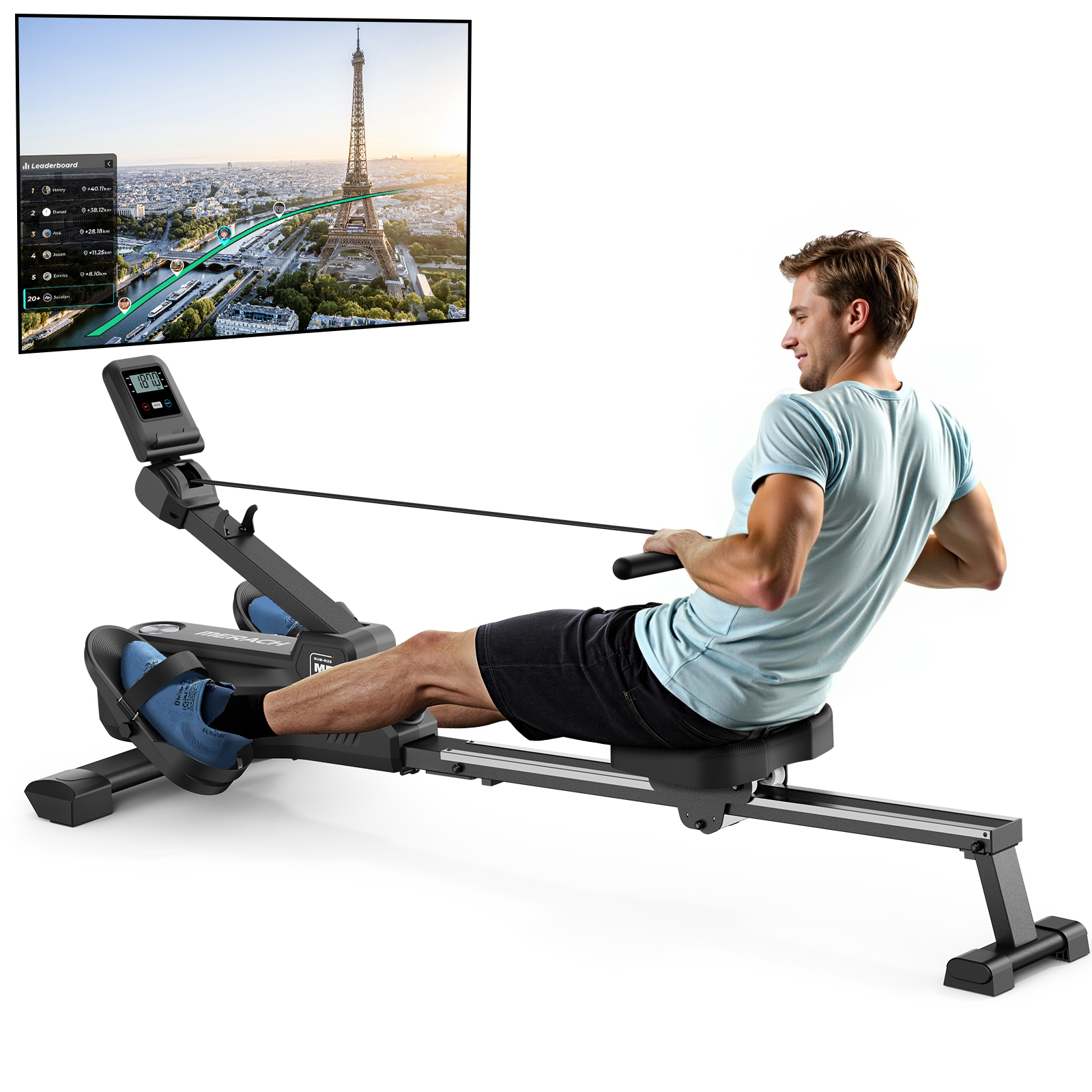MERACH Magnetic Rowing Machine 16 Levels 350lbs photo 6