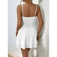 thumbnail image 4 of Party Solid Color Spaghetti Strap Dress for Summer White XS, 4 of 7