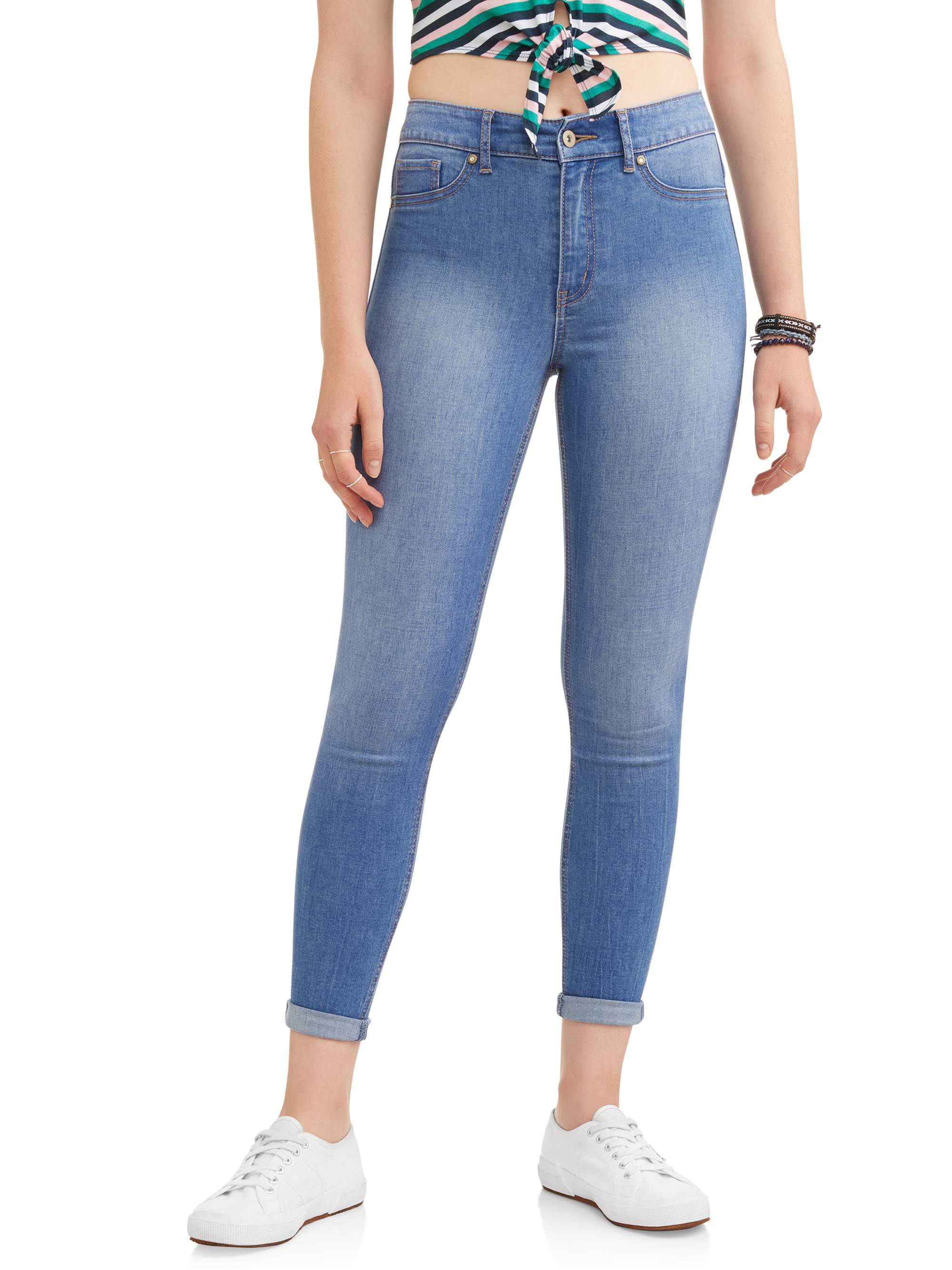 NOBO Roll Cuff Skinny Jeans - Walmart.com