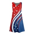 thumbnail image 4 of CCRFTGI 4th of July Dresses for Child Girls Size 8 Cute American Flag Stars Striped Mini Dress Party Patriotic Sleeveless V Neck Girls Clothes Summer Trendy Dress for Girls Wine 12-13 Years, 4 of 5