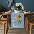 thumbnail image 2 of Light Blue Sunshine Sunflower Table Runner - 72 Inch Long, Kitchen Dining Table Runner Dresser Scarves, Pastoral Bees Farmhouse Floral Farmhouse Decor for Coffee Tables Wedding Party Banquet, 2 of 8