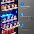thumbnail image 4 of 15 Inch Beverage Refrigerator, 96 Cans Beverage Fridge Stainless Steel w Double-Layer Tempered Glass Door for Beer Wine Soda, Freestanding & Built In Wine Cooler w Safety Lock for Home, Office or Bar, 4 of 7