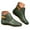 Green, variant on Leozcaa Women's Ankle Boots Flat Booties Ruched Casual Short Boots with Hook Loop Closure Walking Boots