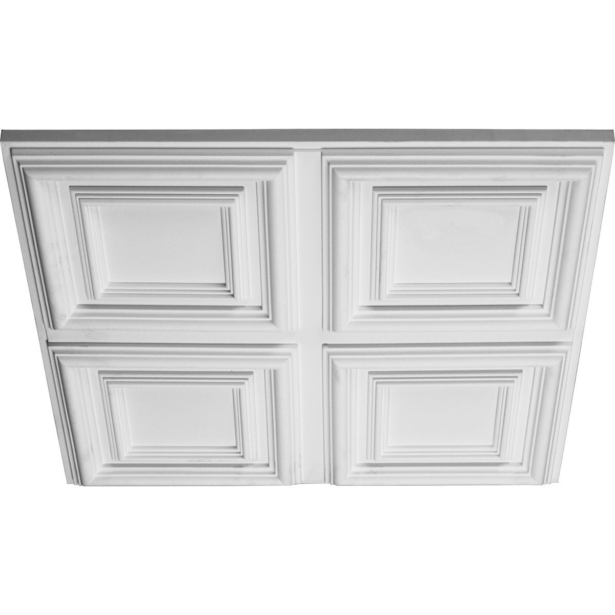 Ekena Millwork 23 3/4"W x 23 3/4"H 1 5/8"P Quatro Square Ceiling Tile (10-Pack)